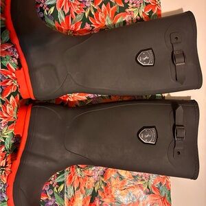 Kamik Black and Red Winter Rain Boots